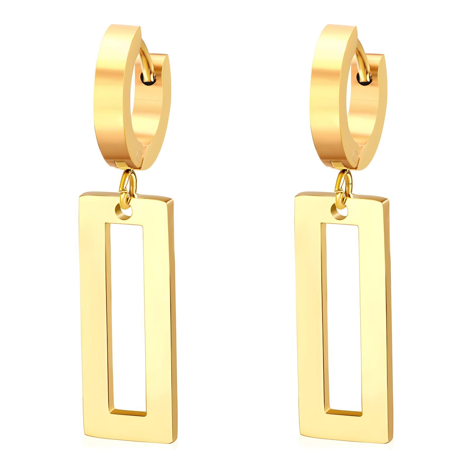 Lumen Edge Earrings, 18K Gold Plated Steel