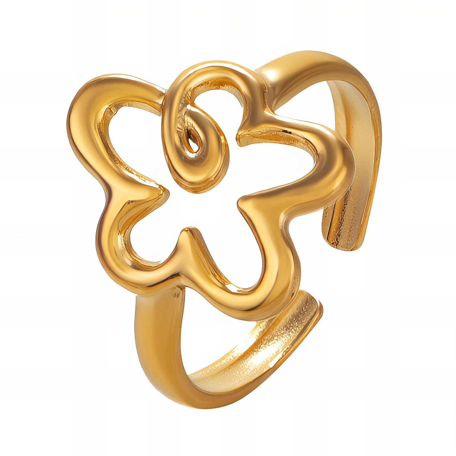 Urban Flower Ring, 18K Gold Plated Steel