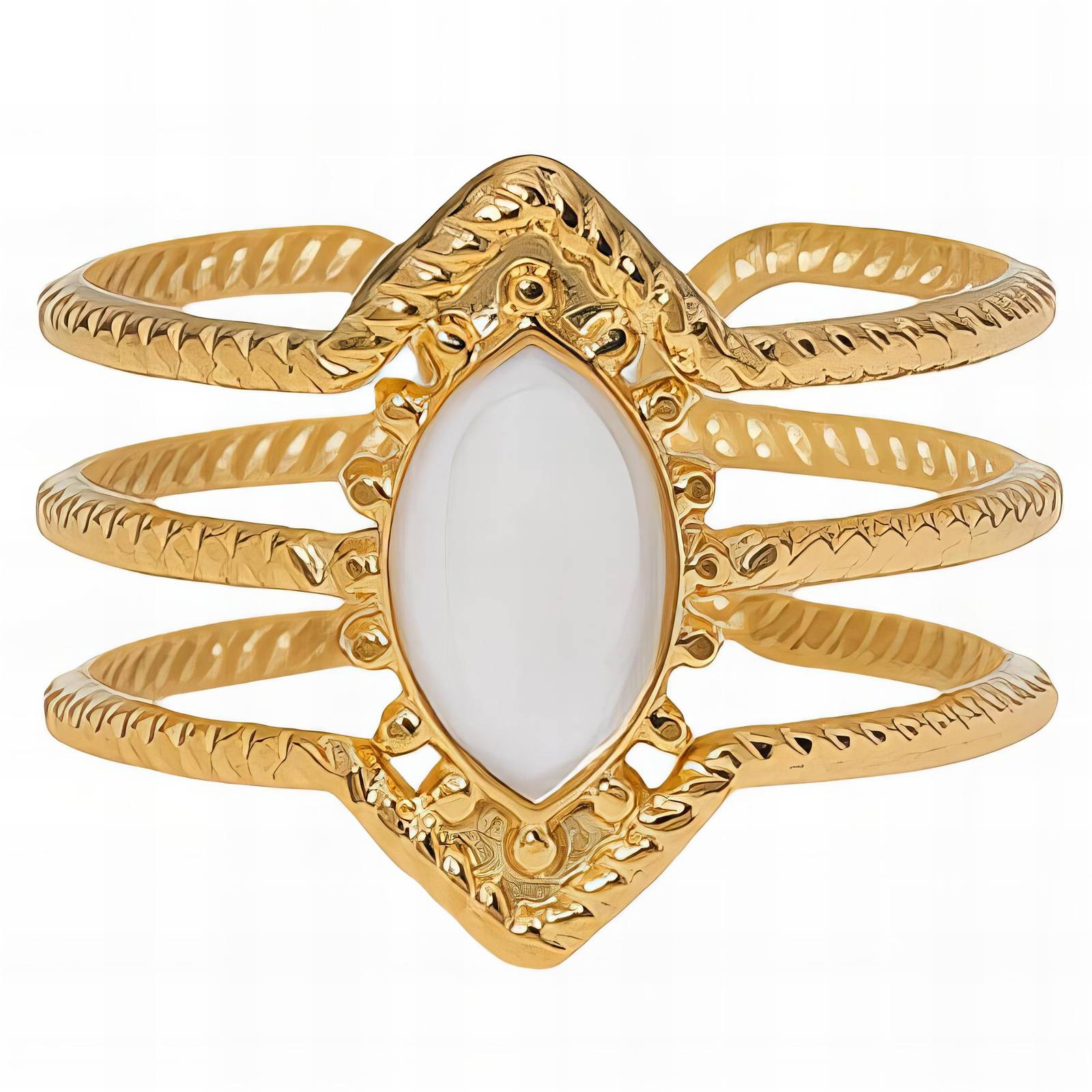 Hidden Halo Ring, 18K Gold Plated Steel