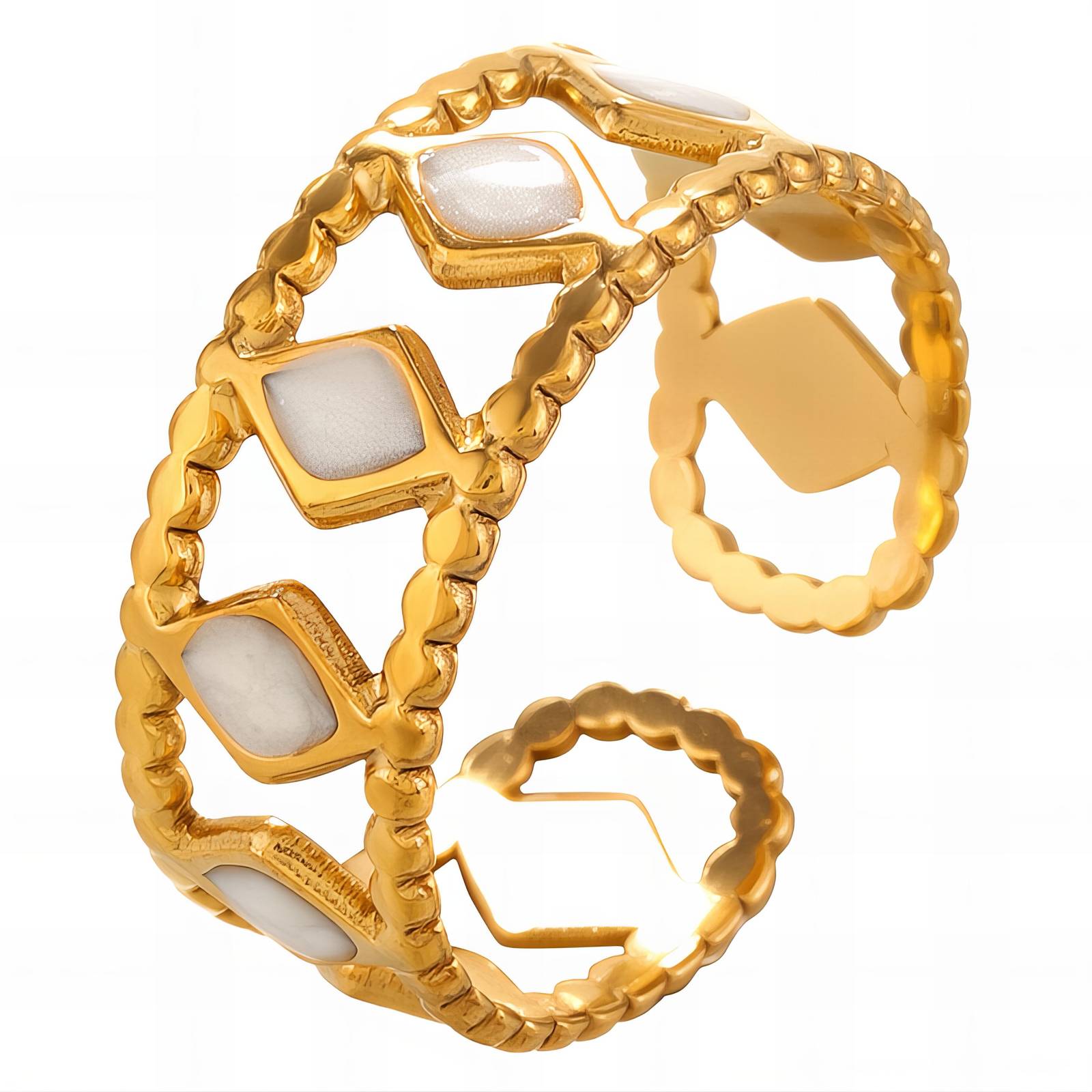 Urban Crown Ring, 18K Gold Plated Steel