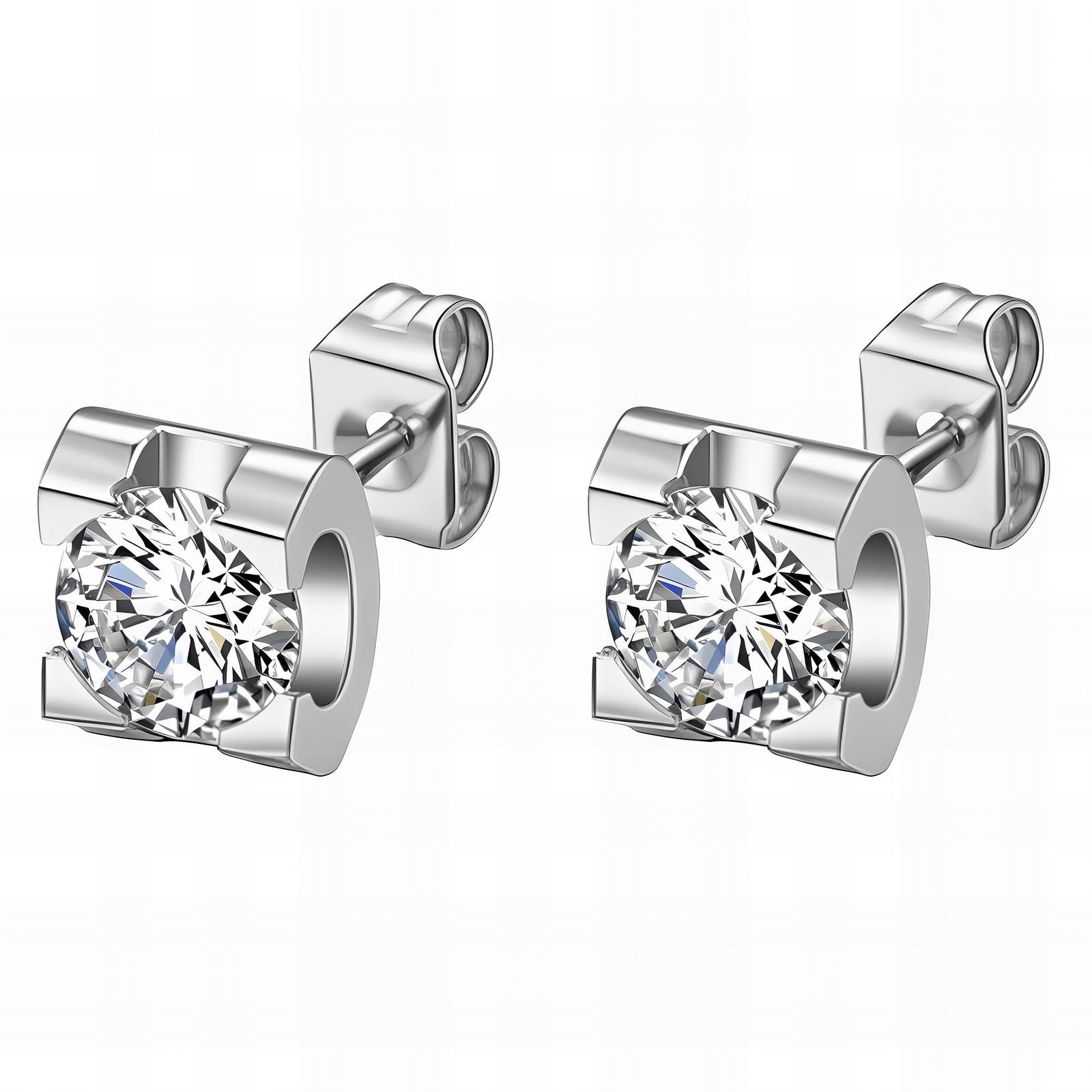 Captured Sparkle Earrings, Stainless Steel