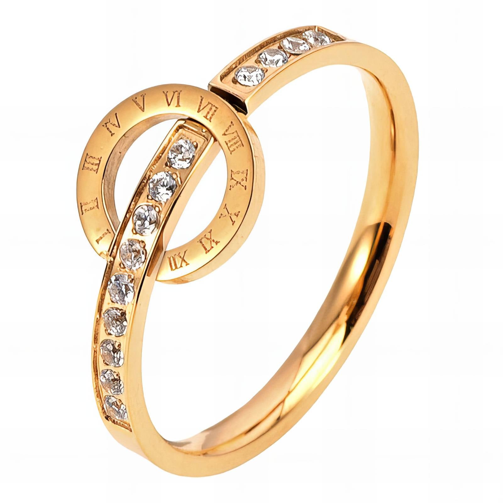 Eternal Time Ring, 18K Gold Plated Steel