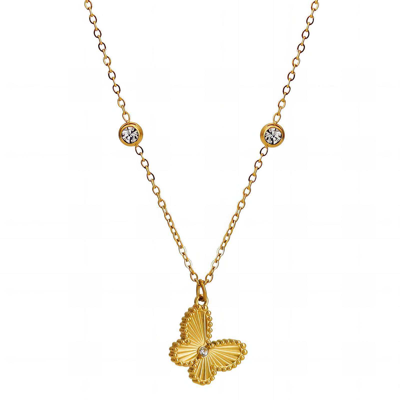 Dainty Beauty Necklace, 18K Gold Plated Steel