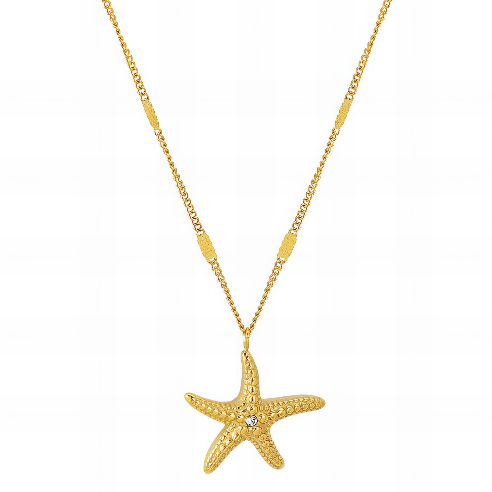 Ocean Star Necklace, 18K Gold Plated Steel