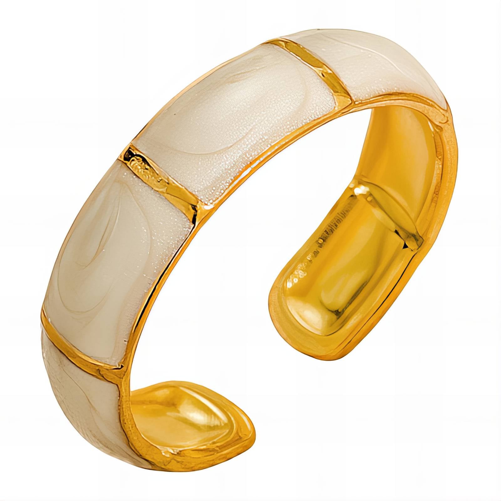 Structured Shine Ring, 18K Gold Plated Steel