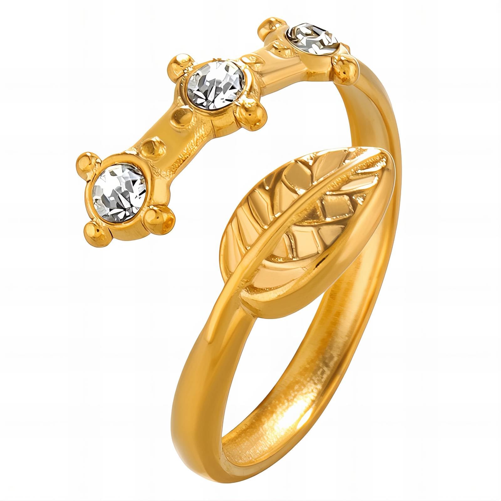 Gilded Garden Ring, 18K Gold Plated Steel