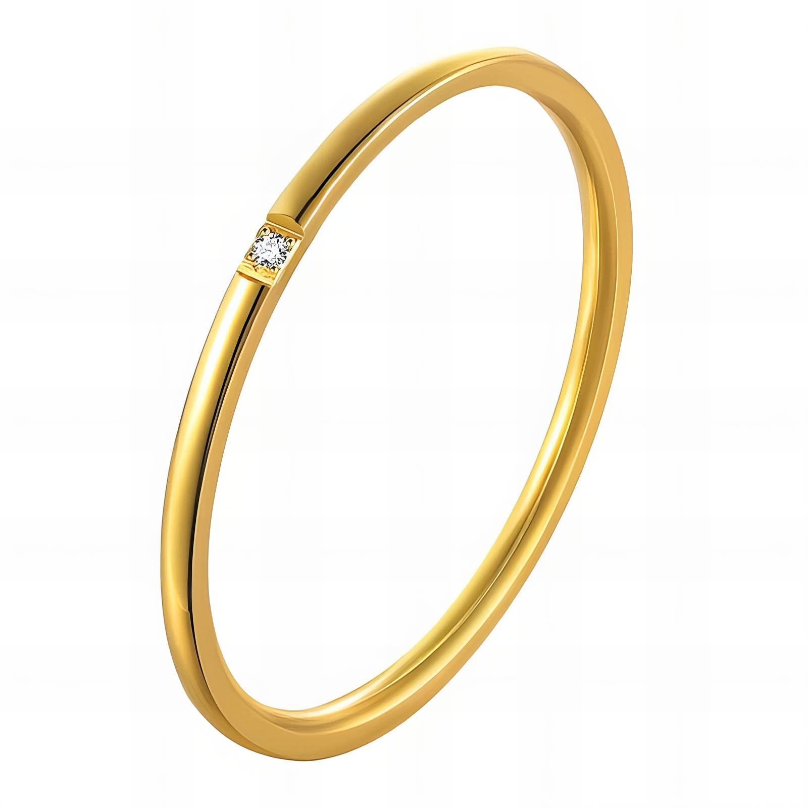 Dainty Spark Ring, 18K Gold Plated Steel