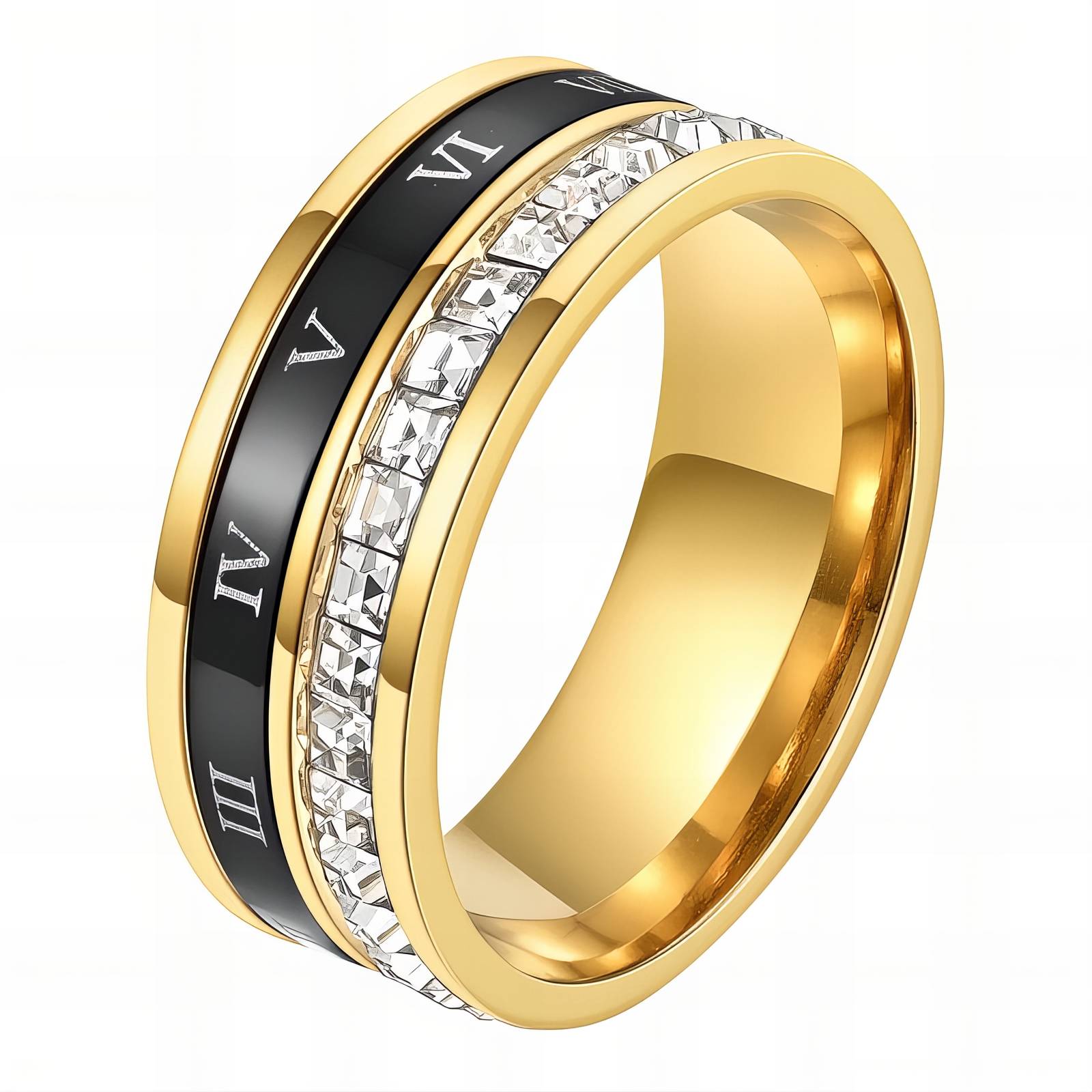 Shadow Time Ring, 18K Gold Plated Steel