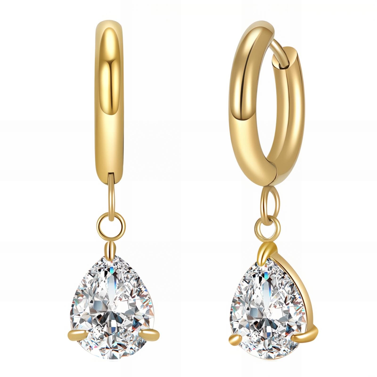 Silent Spark Earrings, 18K Gold Plated Steel
