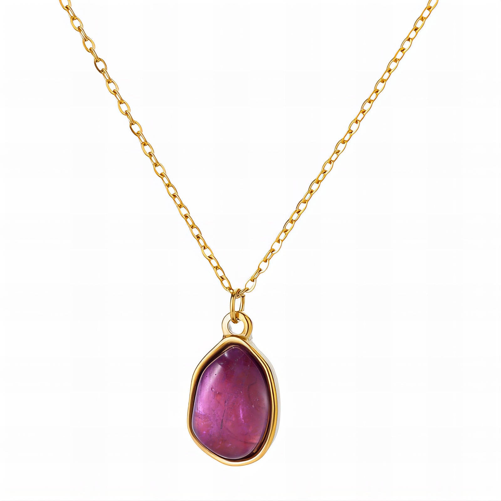 Velvet Flame Necklace, 18K Gold Plated Steel