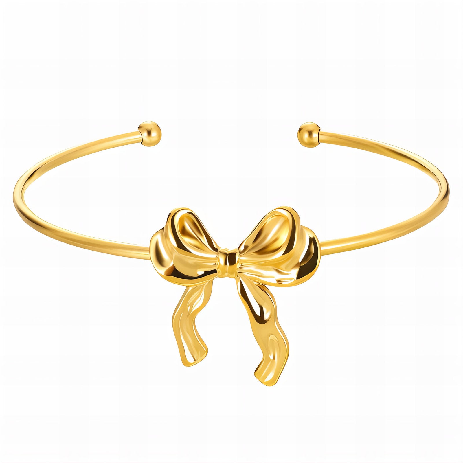 Golden Bow Bracelet, 18K Gold Plated Steel