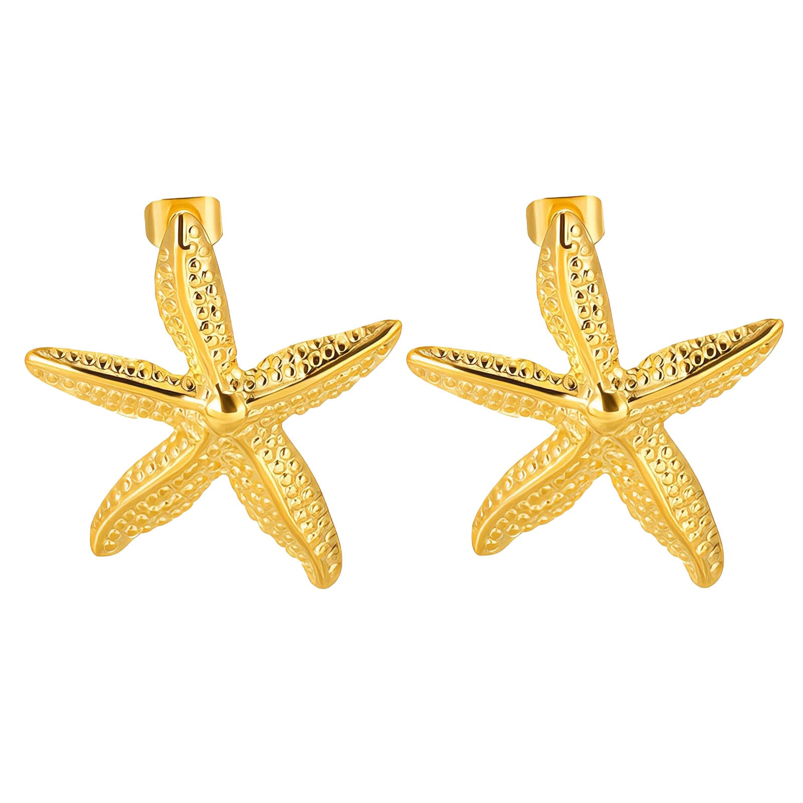 Ocean Star Earrings, 18K Gold Plated Steel