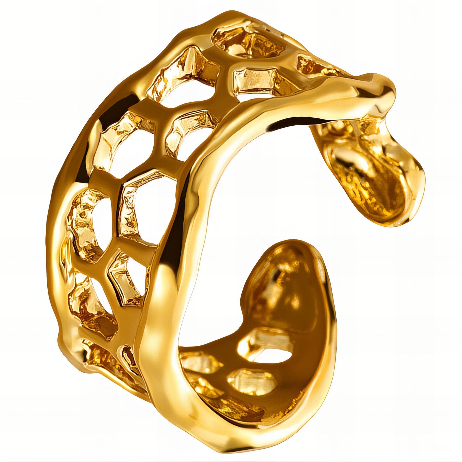 Bold Arc Ring, 18K Gold Plated Steel
