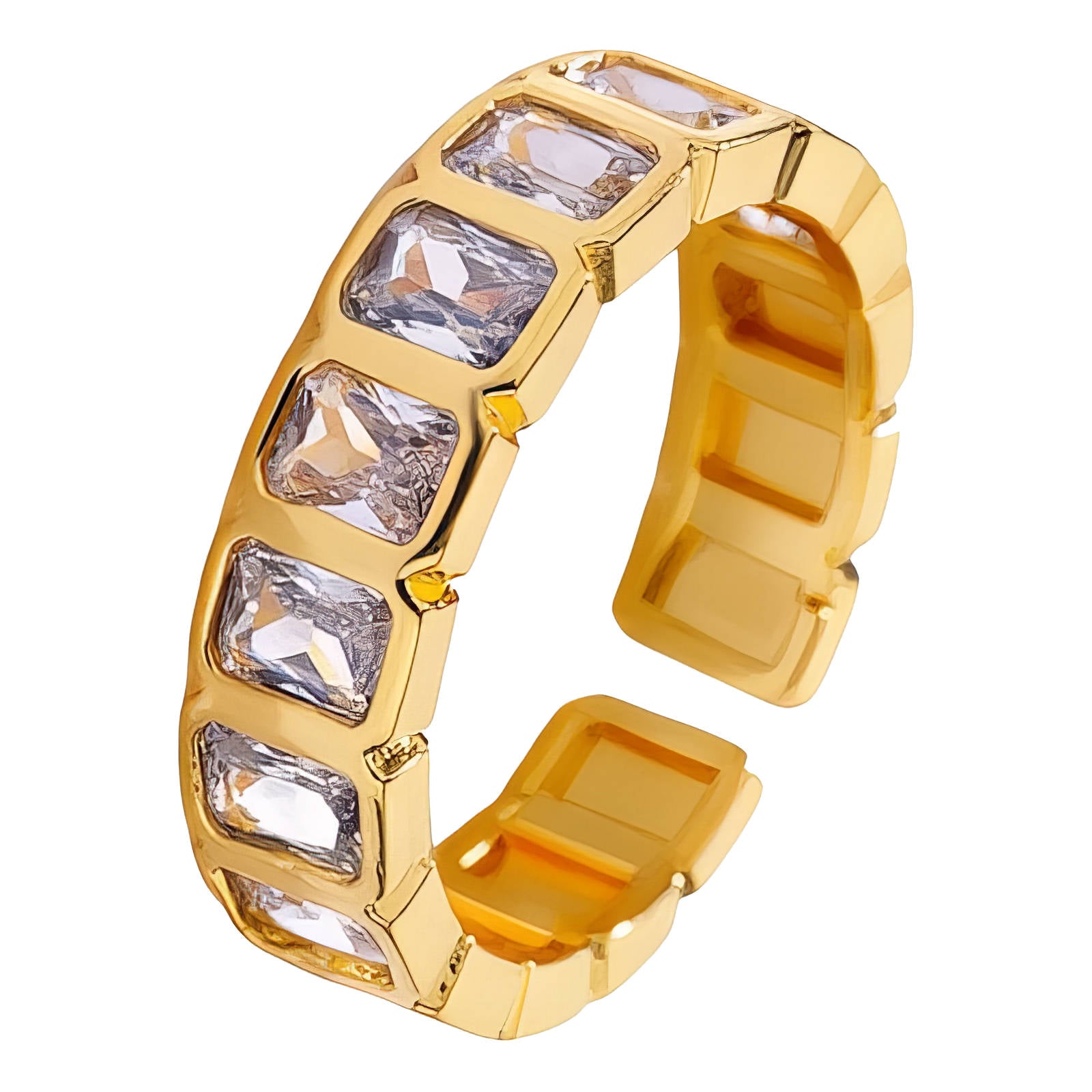 Whisper Shine Ring, 18K Gold Plated Steel