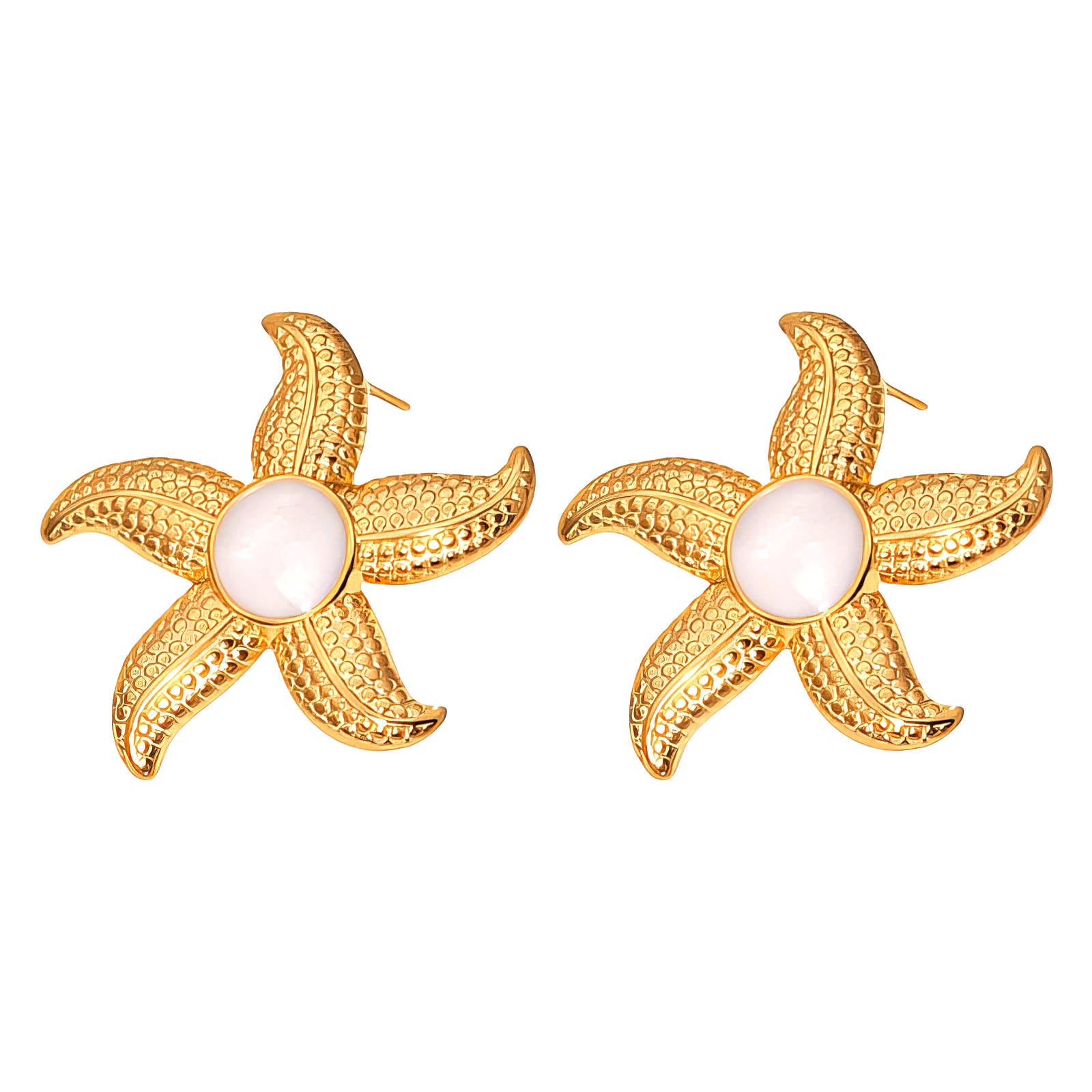 Ocean Star Earrings, 18K Gold Plated Steel