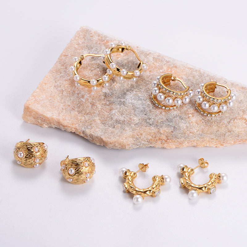 Gilded Pearl Earrings