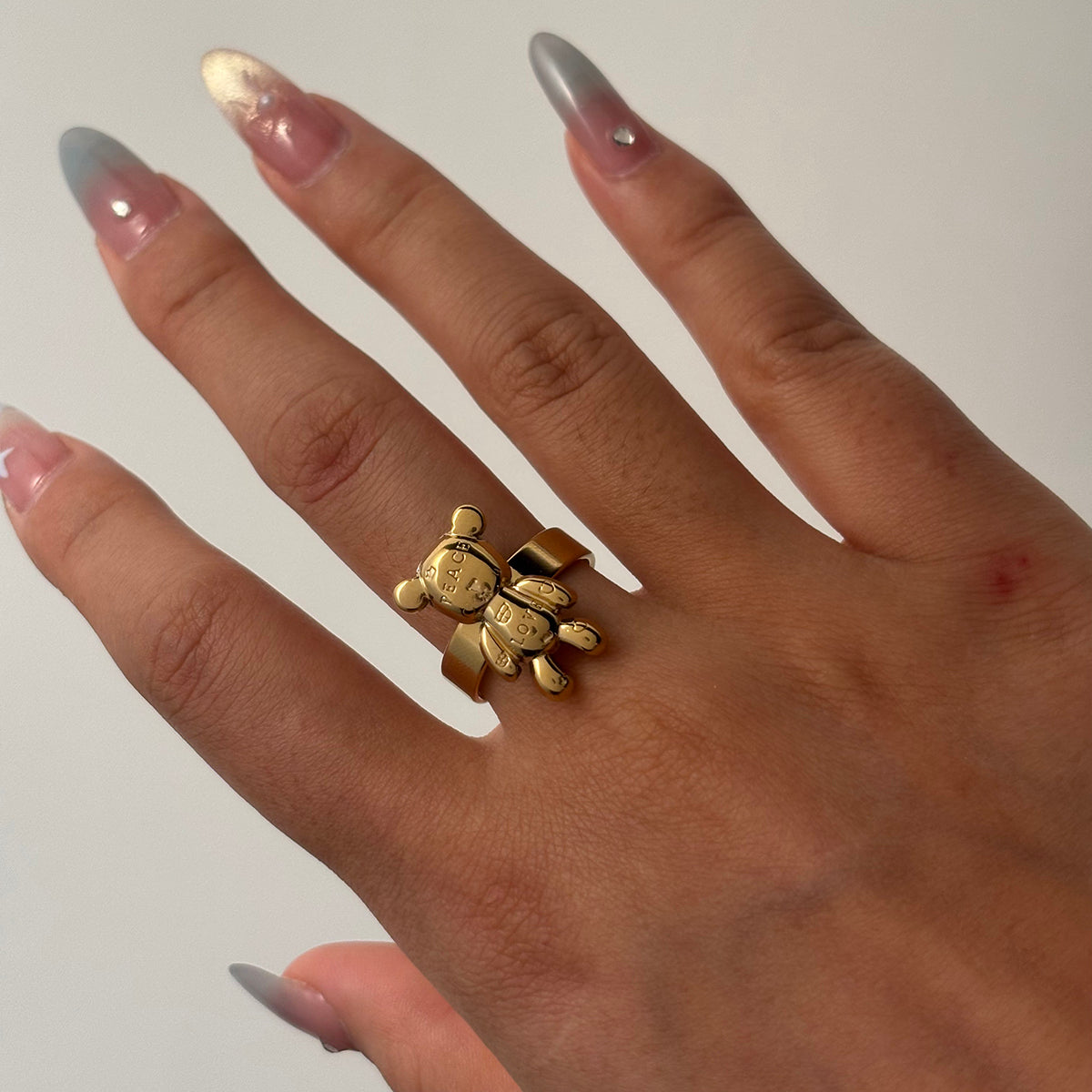 Gold Love Bear Ring