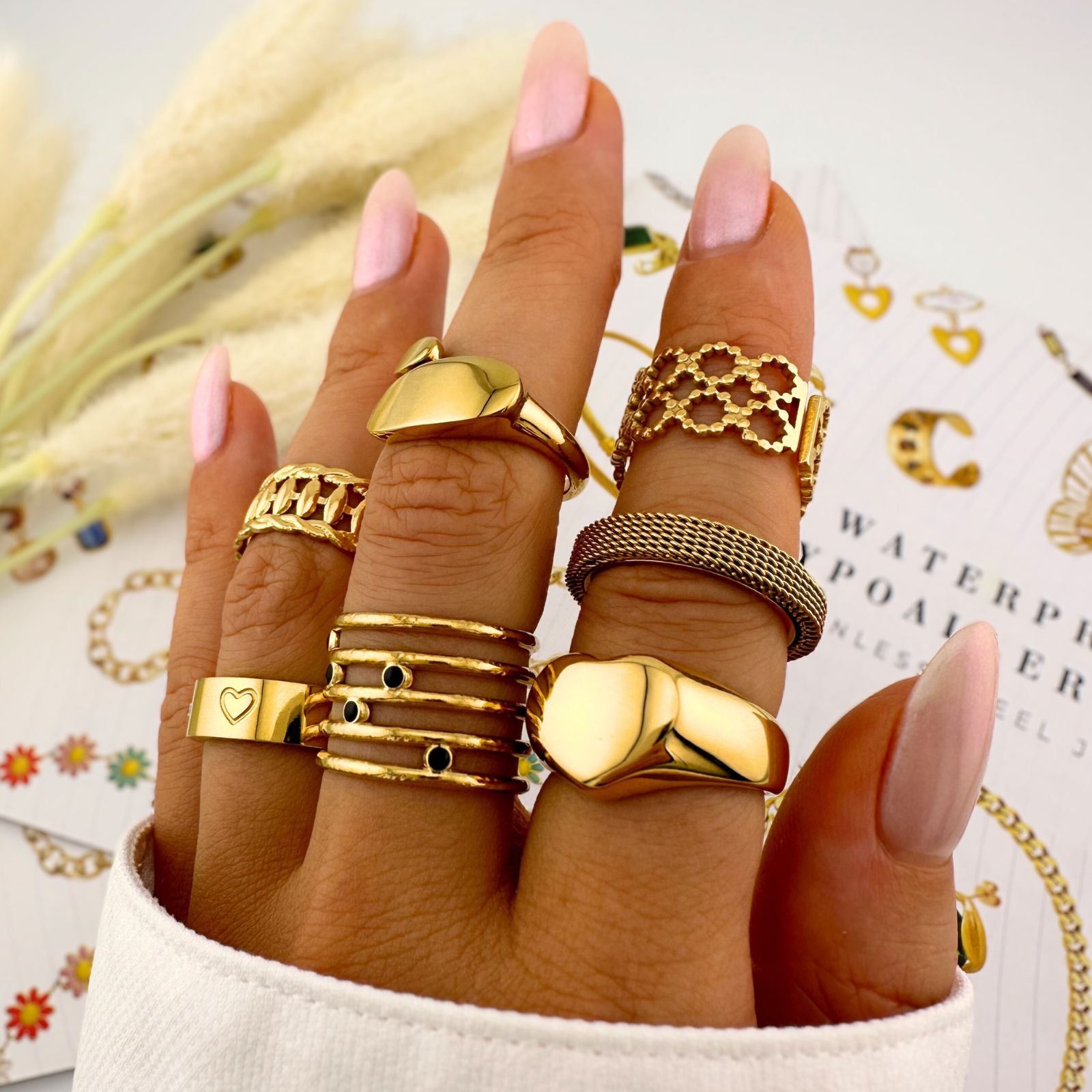 Nova Loop Ring, 18K Gold Plated Steel