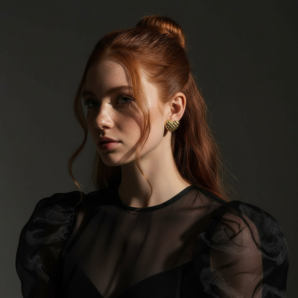 Etched Love Earrings