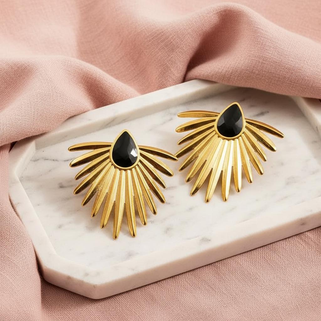 Black & Gold Gatsby Earrings