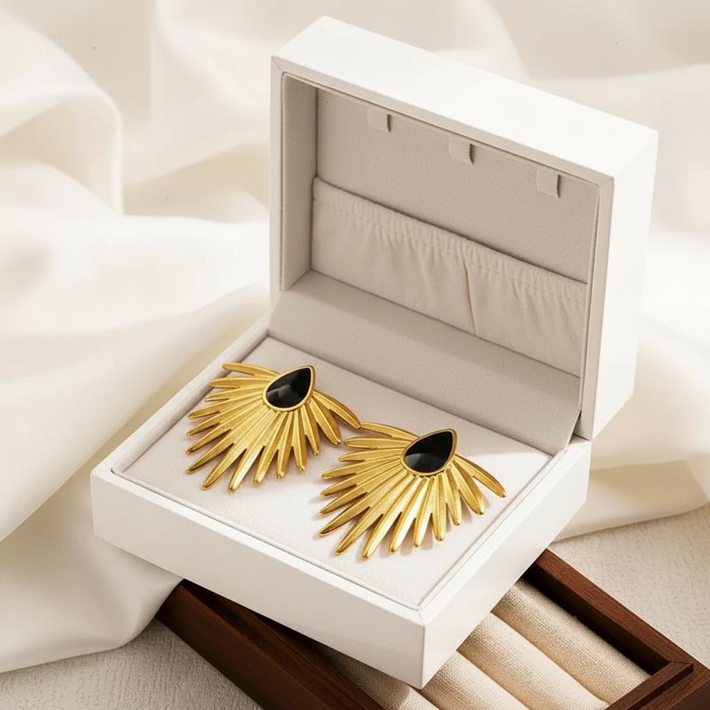 Black & Gold Gatsby Earrings