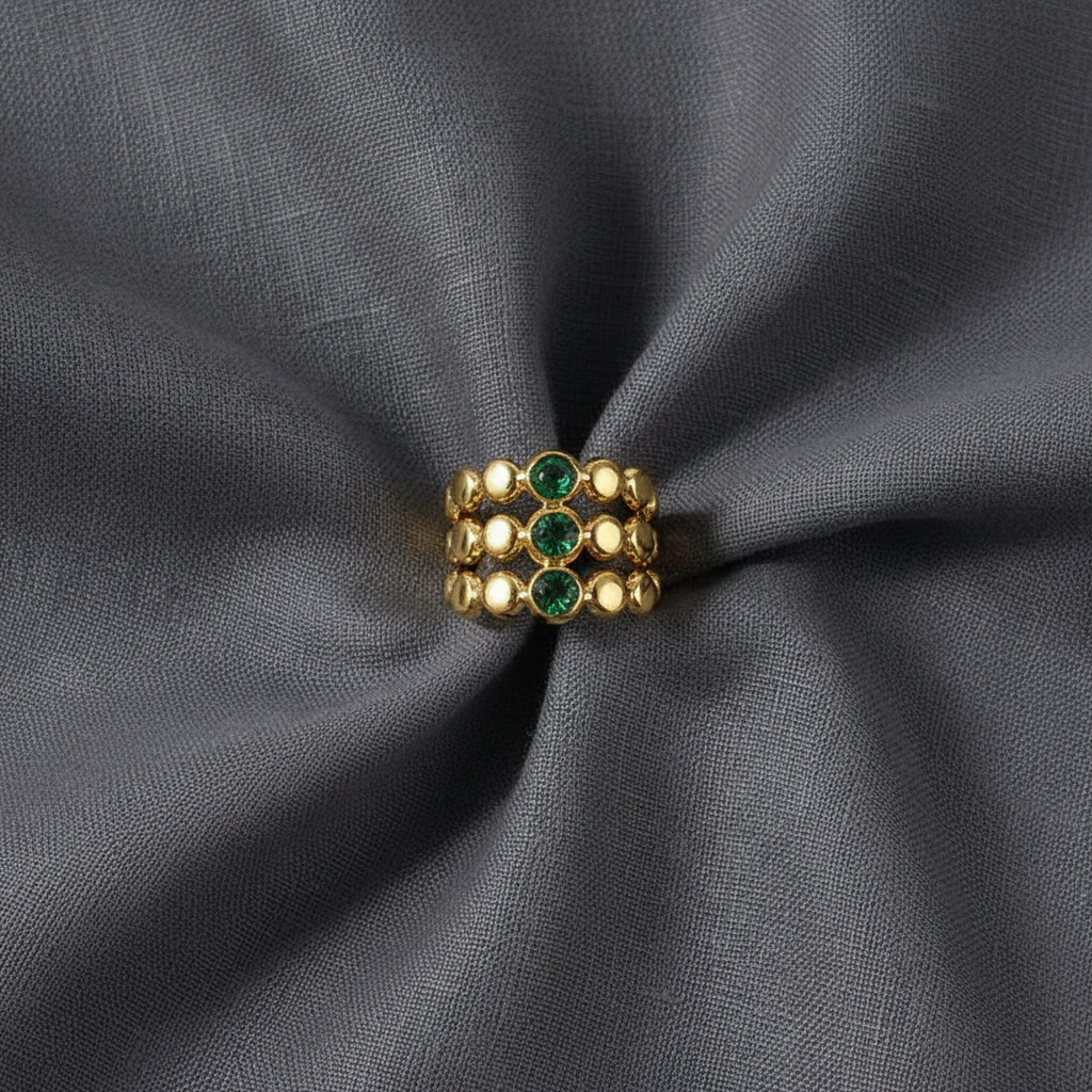 Emerald Cascade Ring