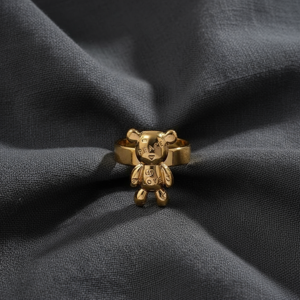 Gold Love Bear Ring