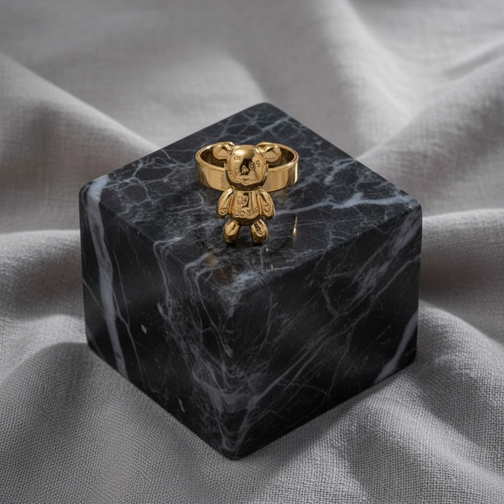 Gold Love Bear Ring