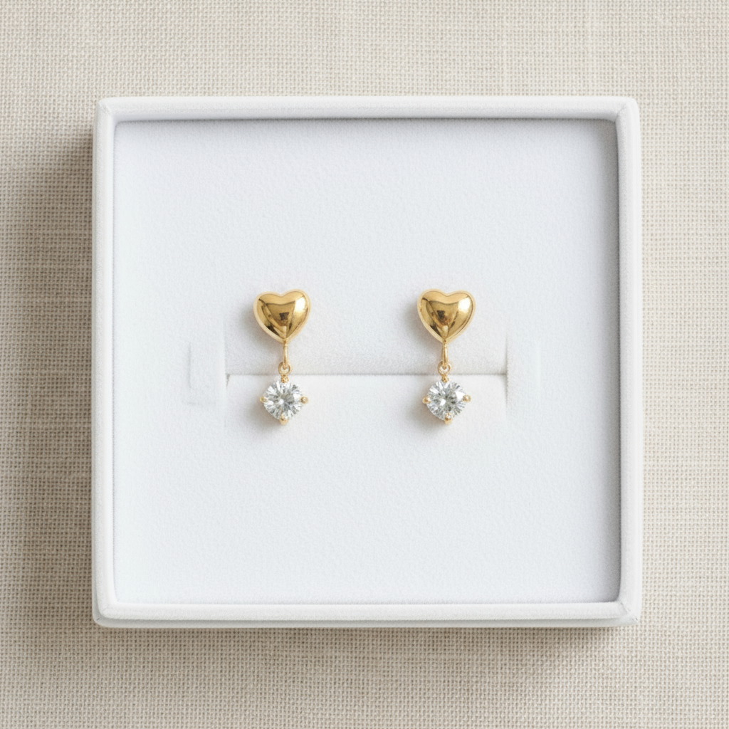 Shimmering Heart Earrings