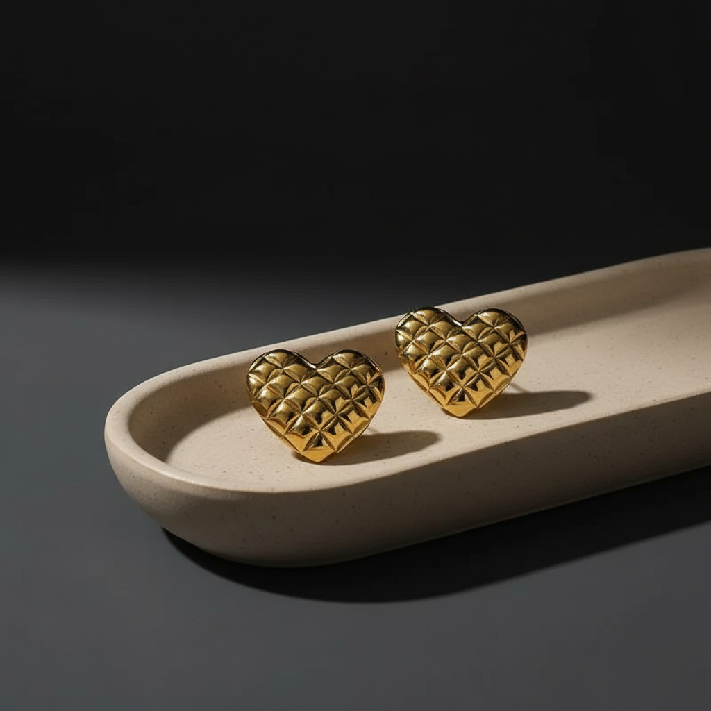 Etched Love Earrings