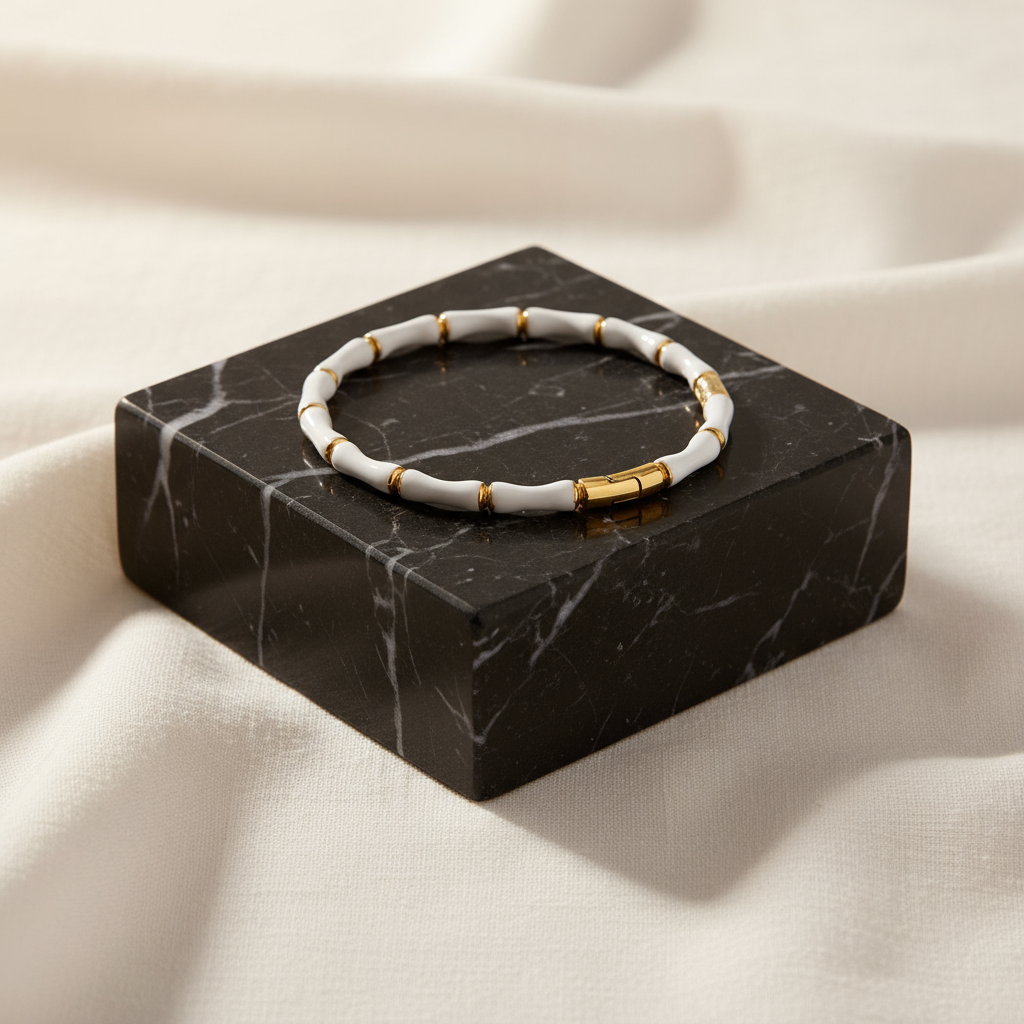 White Bamboo Elegance Bracelet