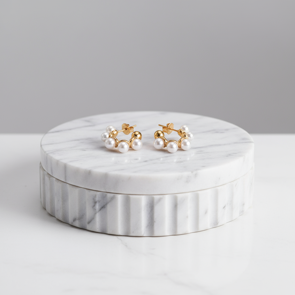 Gilded Pearl Earrings