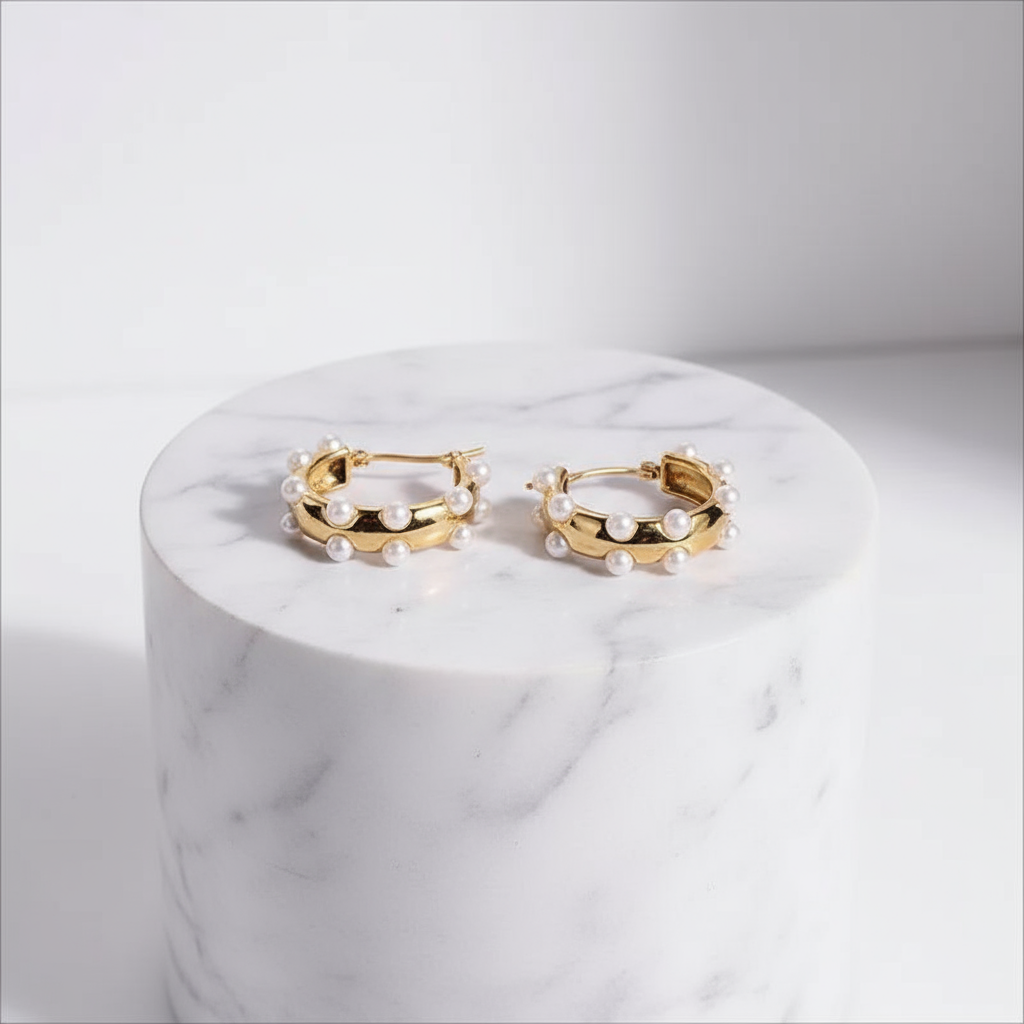 Gilded Pearl Earrings