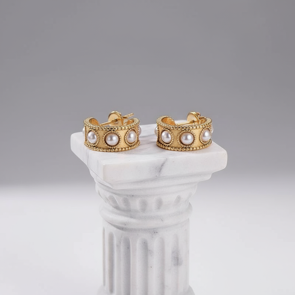 Gilded Pearl Earrings