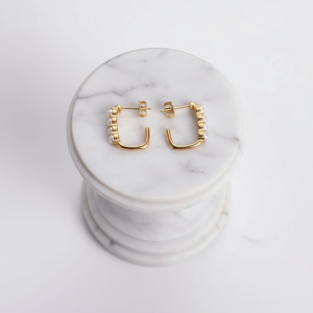 Gilded Pearl Earrings