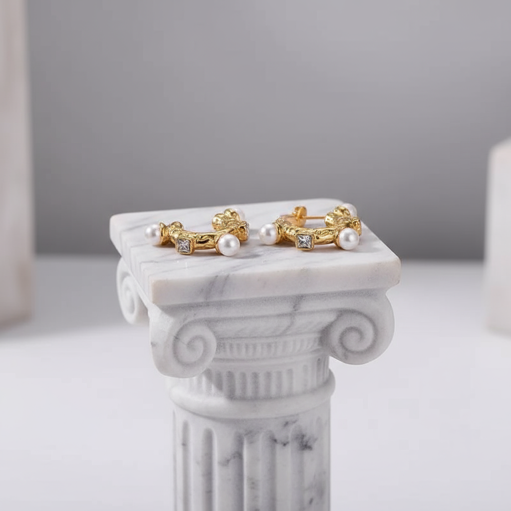 Gilded Pearl Earrings