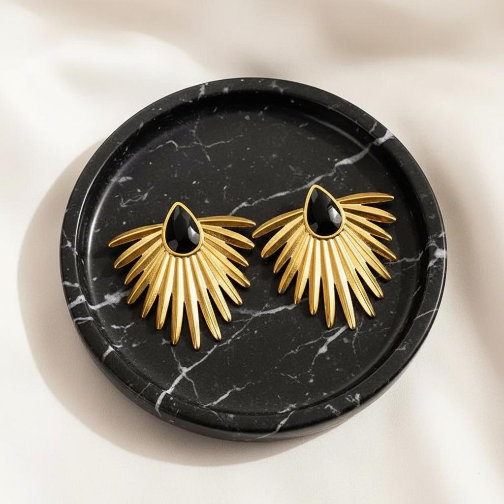 Black & Gold Gatsby Earrings