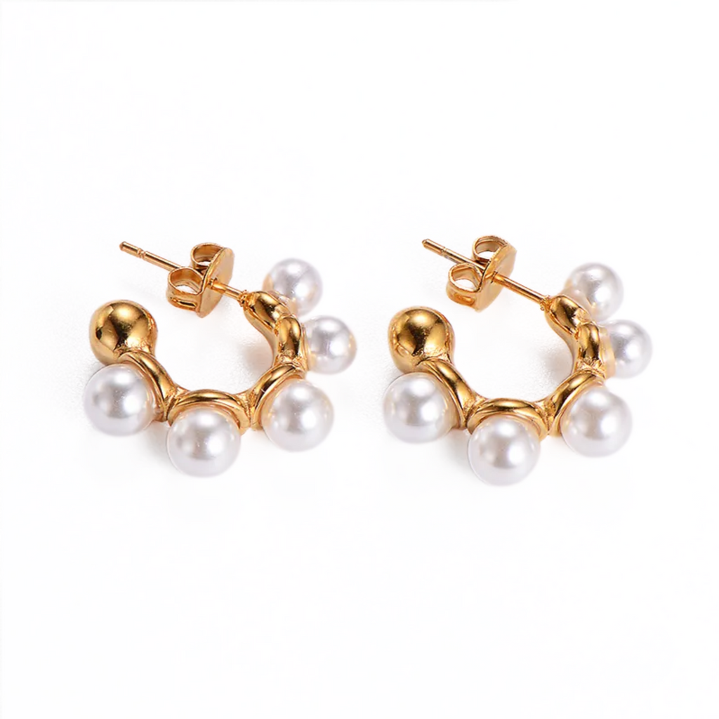 Gilded Pearl Earrings