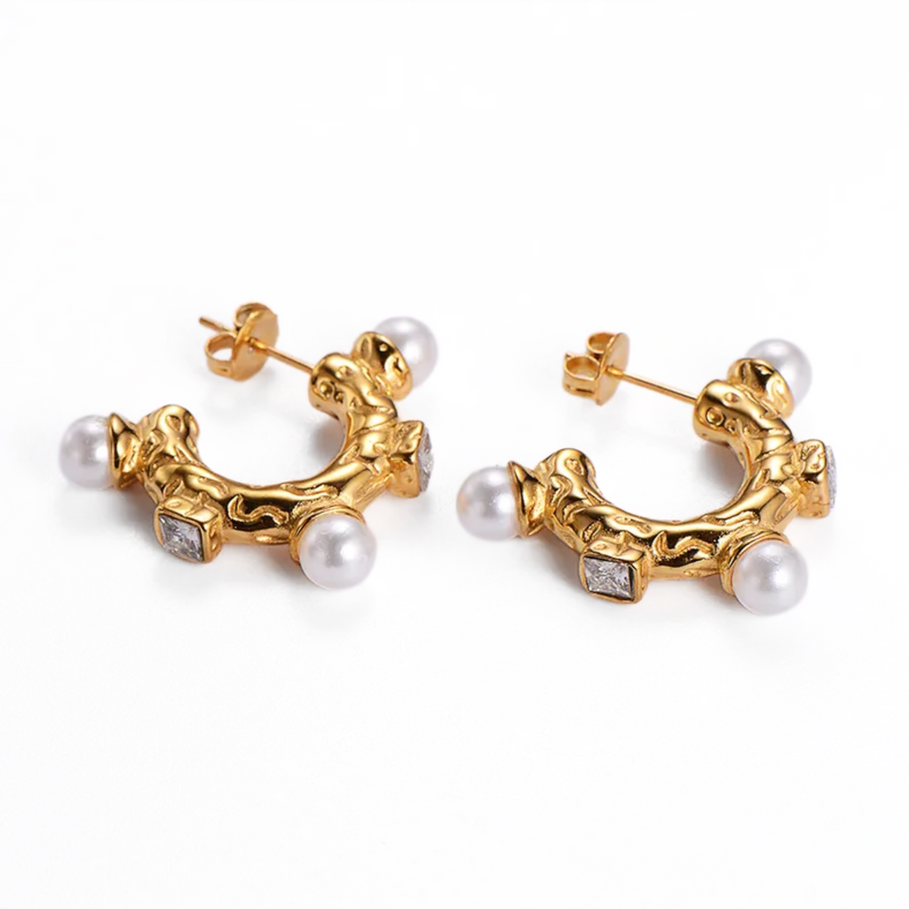 Gilded Pearl Earrings